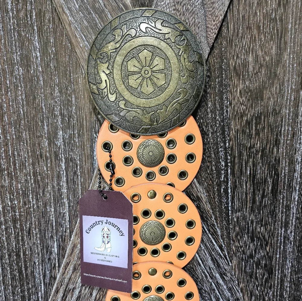NWT Orange and Gold Disk Belt